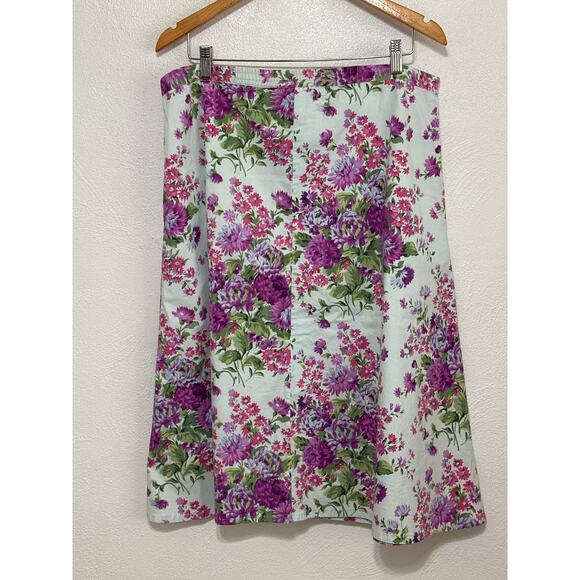 VTG Phool Spring A-Line Skirt 1X Purple Floral Coquette Cottagecore Soft Girl - Picture 7 of 13